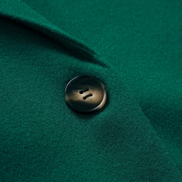 Plain Double-Breasted Women Simple Long Sleeve Long Coat - Picture 4 of 5